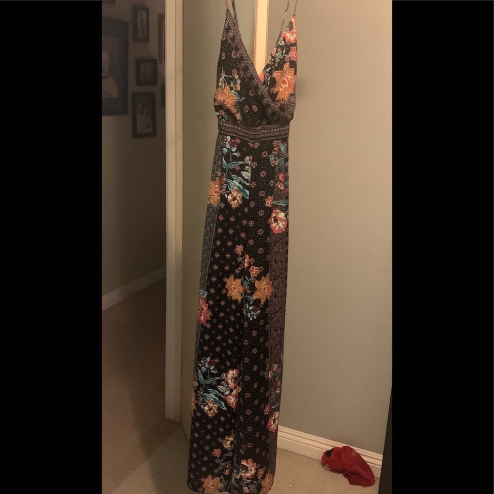 Wide legged floral romper